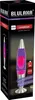 The image shows the retail packaging of a BLULAXA LED lava lamp. The packaging is predominantly black with colorful branding and product imagery. A lava lamp with purple liquid and pink blobs is displayed on the front. Náhľad obrázku produktu