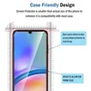 Diagram illustrating the case-friendly design of a screen protector for a smartphone. Produktbild-Vorschau