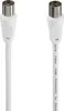 A white antenna cable with silver connectors on a white background. Voir les images du produit