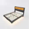 Merax Abgehängtes Polsterbett 140x200cm mit LED Produktbild-Vorschau 10