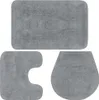 vidaXL Sada koupelnových rohoží 3 ks Fabric Grey Náhled obrázku produktu 5