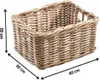 A wicker basket with dimensions indicated by measurement lines and text. Náhled obrázku produktu