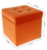 mg design Polsterhocker, 45x45 cm, Farbe Orange – weicher Produktbild-Vorschau 2