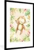 MuchoWow® MuchoWow® Gerahmtes Poster Affe - Blumen - Produktbild-Vorschau 1