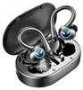 A pair of wireless Bluetooth headphones with their charging case. Produktbild-Vorschau