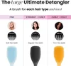 A comparison chart showing different Tangle Teezer detangling brushes for various hair types. Produktbild-Vorschau