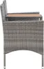 Side view of a grey rattan garden bench with a wooden tabletop. Produktbild-Vorschau