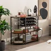Stojak na wino COSTWAY z uchwytem na kieliszki i półkami, Podgląd zdjęcia produktu 2