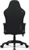 The back view of a black gaming chair with a gray fabric finish. Náhľad obrázku produktu