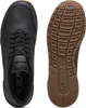 A top-down view of a black Puma sneaker and its sole. Voir les images du produit