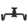 A black metal bicycle wall mount with a hook. Produktbild-Vorschau