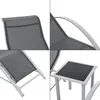 A collage of four close-up images showing details of a patio furniture set, including a chair and a small table. Voir les images du produit