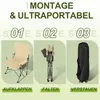 Skládací rybářská židle UISEBRT Outdoor, krémová, s pevným Náhled obrázku produktu 5