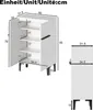 A technical drawing of a white cabinet with dimensions indicated by numbers and lines. Produktbild-Vorschau