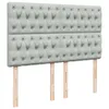 Design Boxspringbett mit Matratze Hellgrau 140x190 cm Samt, Produktbild-Vorschau 9