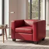 Fauteuil lounge Lille ~ cuir, rouge Voir les images du produit 1