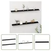 The Living Store Wandregale 2 Stk. Schwarz 115x9x3 cm Produktbild-Vorschau 1