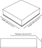 Diagrams showing the dimensions of a square acoustic panel. Náhľad obrázku produktu