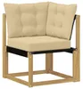 vidaXL Outdoor-Sofagarnitur mit Kissen 7 pcs Weiß und Beige Produktbild-Vorschau 6