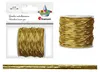 A product image showing a spool of gold elastic cord and its packaging. Produktbild-Vorschau