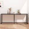 vidaXL Konsolentisch Schwarz 200x35x75,5 cm Hartglas Produktbild-Vorschau 2