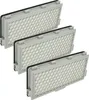 Three identical air filters stacked diagonally against a white background. Produktbild-Vorschau