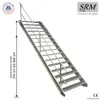 16 Stufen Stahltreppe einseitigem Geländer Breite 120 cm Produktbild-Vorschau 1