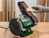 A person is using a belt sander to shape a piece of wood. Produktbild-Vorschau