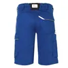 The back view of blue work shorts with multiple pockets and reflective accents. Produktbild-Vorschau