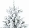 A close-up view of the top section of a flocked artificial Christmas tree. Náhled obrázku produktu