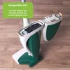 A vacuum cleaner accessory with text overlay, displayed on a wooden floor. Produktbild-Vorschau