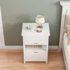 Szafka nocna biała z 2 szufladami nowoczesna loft 45 cm Podgląd zdjęcia produktu 3