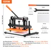 A product shot of a manual leather stamping machine with various accessories and dimensions labeled. Anteprima dell’immagine prodotto