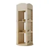 A light wood rotating bookshelf with three shelves on each side, set against a white background. Produktbild-Vorschau