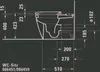 Technical drawing of a toilet seat with dimensions. Produktbild-Vorschau