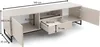 A diagram of a TV stand with dimensions indicated. Produktbild-Vorschau