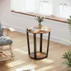 Table d'appoint, Table de salon ronde avec 2 étagères, Ø 50 Voir les images du produit 2