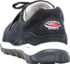 A close-up rear view of a dark blue Rollingsoft by Gabor sneaker. Voir les images du produit