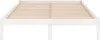 A white wooden bed frame with wooden slats. Produktbild-Vorschau