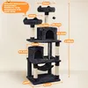 A diagram of a cat tree with dimensions and weight limits indicated by text and measurement lines. Produktbild-Vorschau