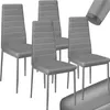 Four gray dining chairs are arranged in a studio setting against a white background. Produktbild-Vorschau