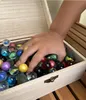 Glasmurmeln 200 Stück 16 mm bunter Mix mit Holz Schatzkiste Produktbild-Vorschau 3