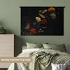 MuchoWow® Wandteppich Wandbehang Kräuter - Schwarz - Produktbild-Vorschau 4