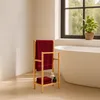 Relaxdays Handtuchständer Bambus, 2 Stangen, mit Ablage, Produktbild-Vorschau 2