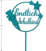 Oblique Unique Endlich Schulkind Holz Torten Topper Produktbild-Vorschau 2