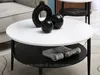 Table basse ronde TODOR - blanc / noir Voir les images du produit 2