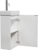 A white bathroom vanity with a sink and an open cabinet door, shown from a side angle. Anteprima dell’immagine prodotto