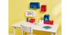 LEGO Brick 4 Knöpfe Baustein Regal blau Produktbild-Vorschau 3