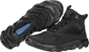 A pair of black hiking boots shown from a slightly elevated angle, with one boot in the foreground and the sole of the other boot visible behind it. Produktbild-Vorschau