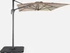 A rectangular cantilever umbrella with a beige canopy and a gray pole and base, shown against a white background. Anteprima dell’immagine prodotto